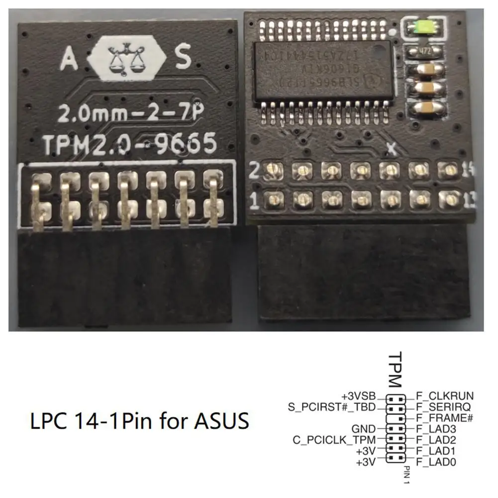 Модуль безопасности шифрования LPC TPM 2 0 удаленная карта модуль 12pin 14pin 18pin TPM2.0 для MSI