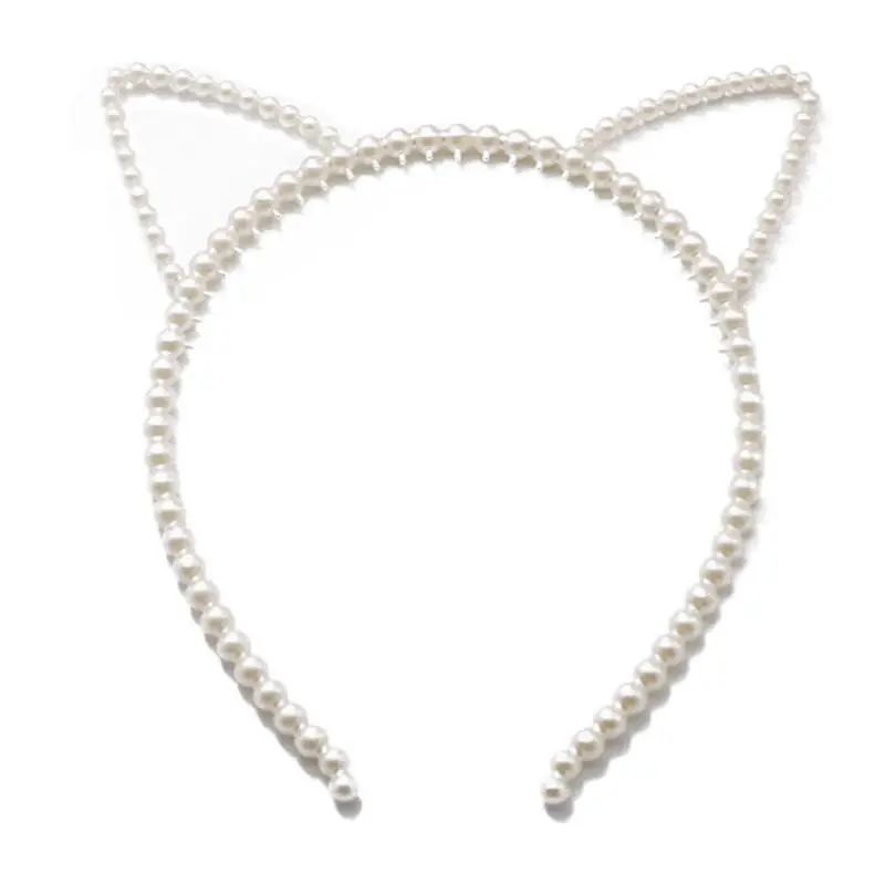 

Korean Fresh Style Women Girl Thin Hair Hoop Cute Rabbit Ears Bowknot Headband Imitation Pearl Beaded Jewelry Party Headwear