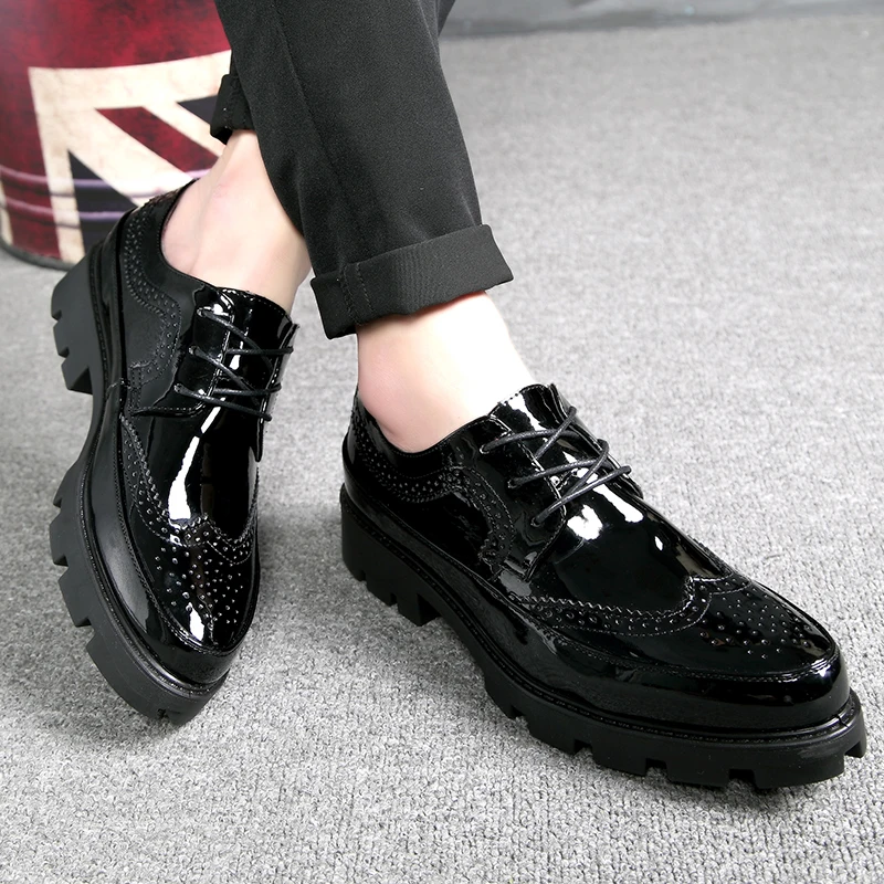 

Thick Bottom Men business Dress Shoes Leather Luxury Italian Style Men Formal Shoes Brand Men Bring Business Leather Shoes Men 4