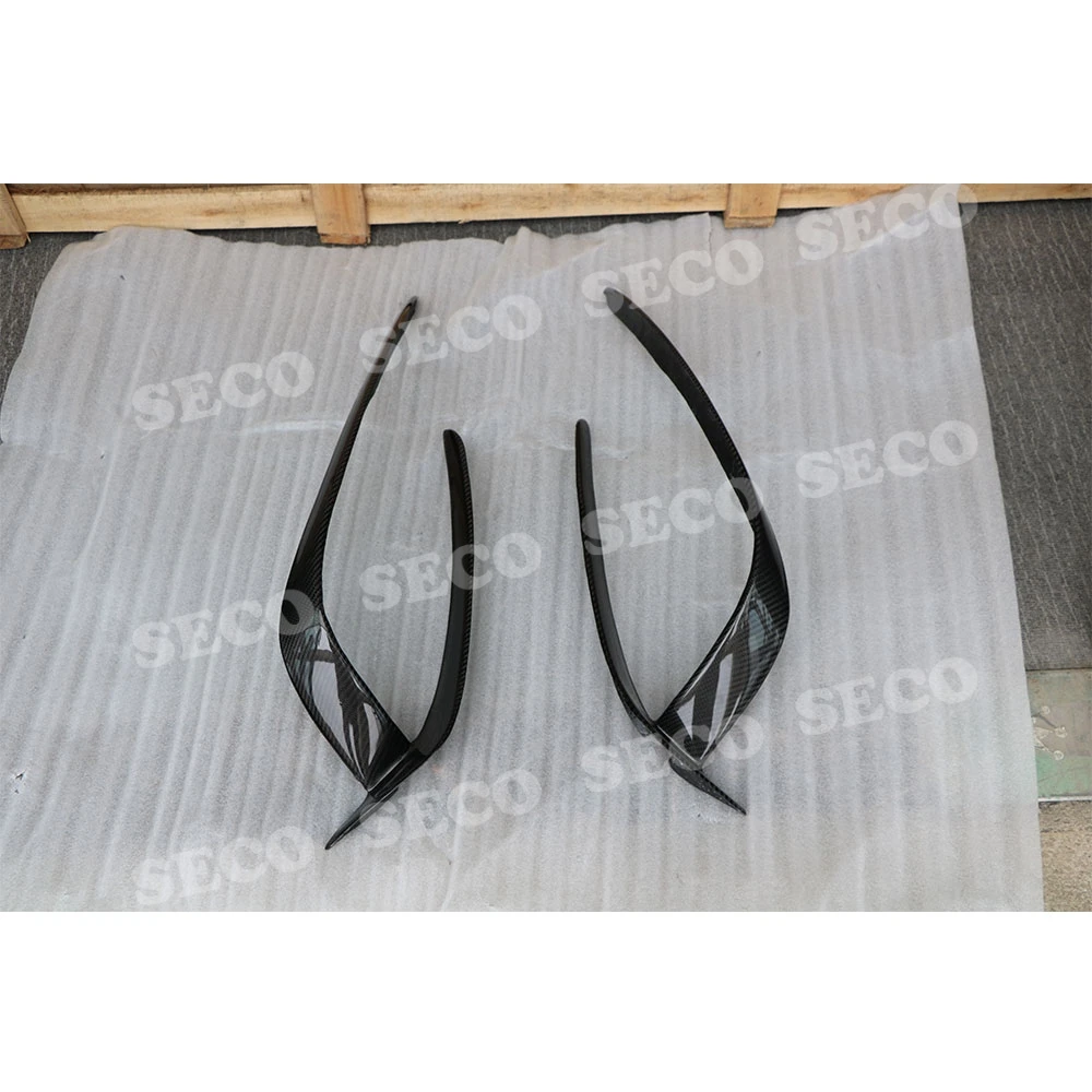 Для Benz A Class W176 A180 A200 A260 A45 Sport 2013- передние плавники на бампер Акула Canards из углеродного волокна Foglamp накладка