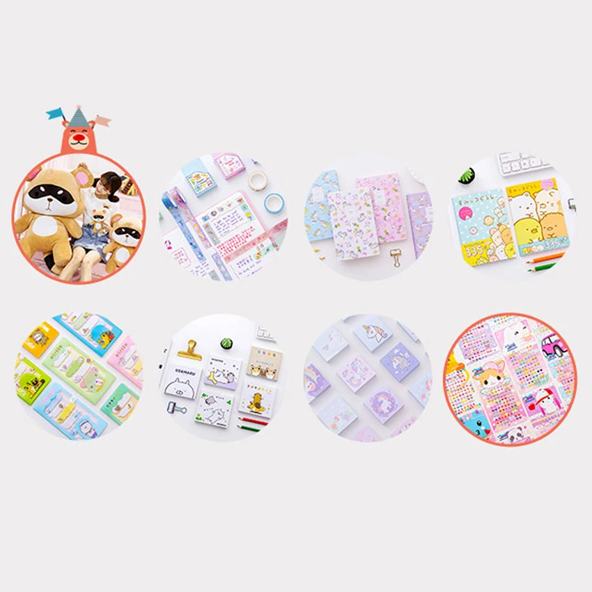 

5pcs/set Cute Colored Memo Pad Stationery Portable N Times Notepad Leave Message Paper Tearable Non-sticky Notes 5*5cm