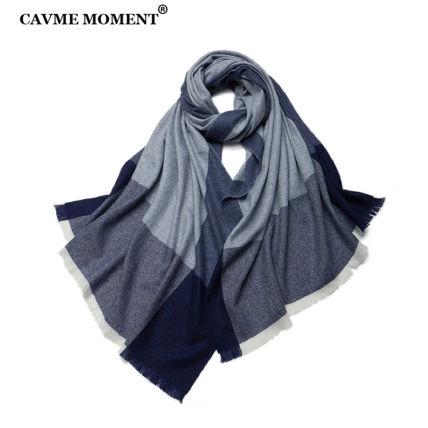 

CAVME Soft Wool Scarf for Women Fashion Scarf Ladies Long Scarves Big Size Wraps Patchwork Colors 170g 80*200cm