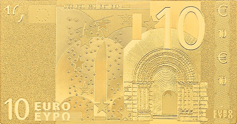 Памятная монета в подарок 10 евро старая банкнота 24k позолоченная Рождественская
