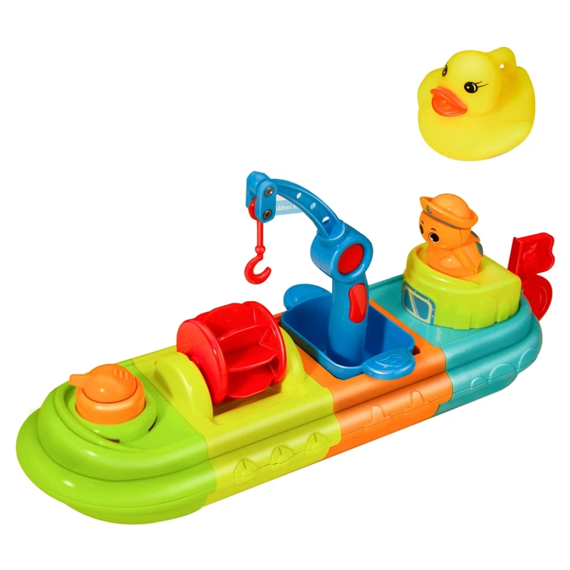 

Baby Bath Toys for Toddlers Fun Kids Bathtub Toys Wind Up Toy Boat for Water Play Spray Toys with Duck and Turtle