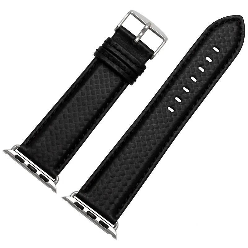 

Ремешок из углеродного волокна и кожи для Apple watch band 44 мм 40 мм 42 мм 38 мм 45 мм 41 мм, iwatch series 6 SE 5 4 3 7