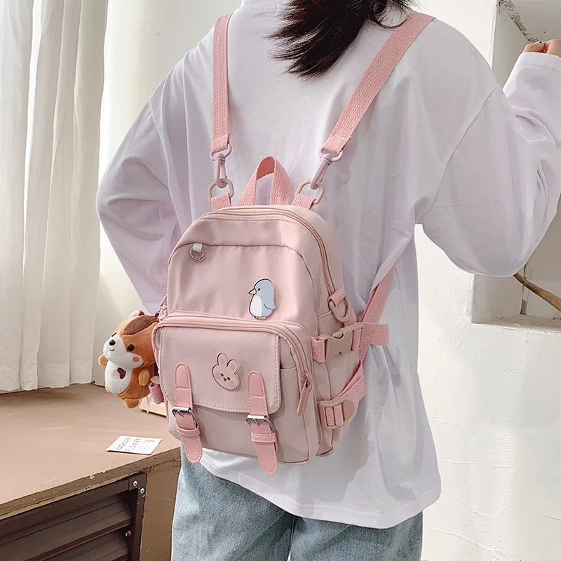 

Korean Style Canvas Small Mini Backpack For Women Fashion Travel Backpack Leisure School Bag Tote For Tennage Girl Shoulder Bag