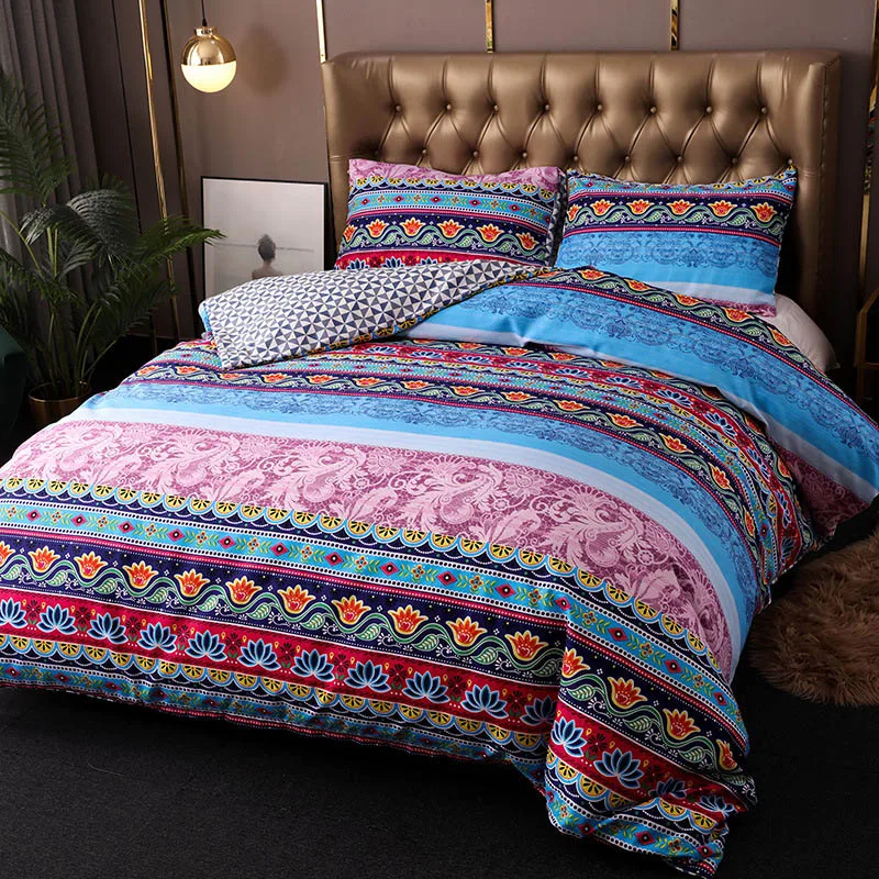 

2/3pcs Bedding Set Bohemian Ethnic Style Duvet Cover Set for Double Queen King Super King Bed Quilt Cover Kit(No Bed Sheet)