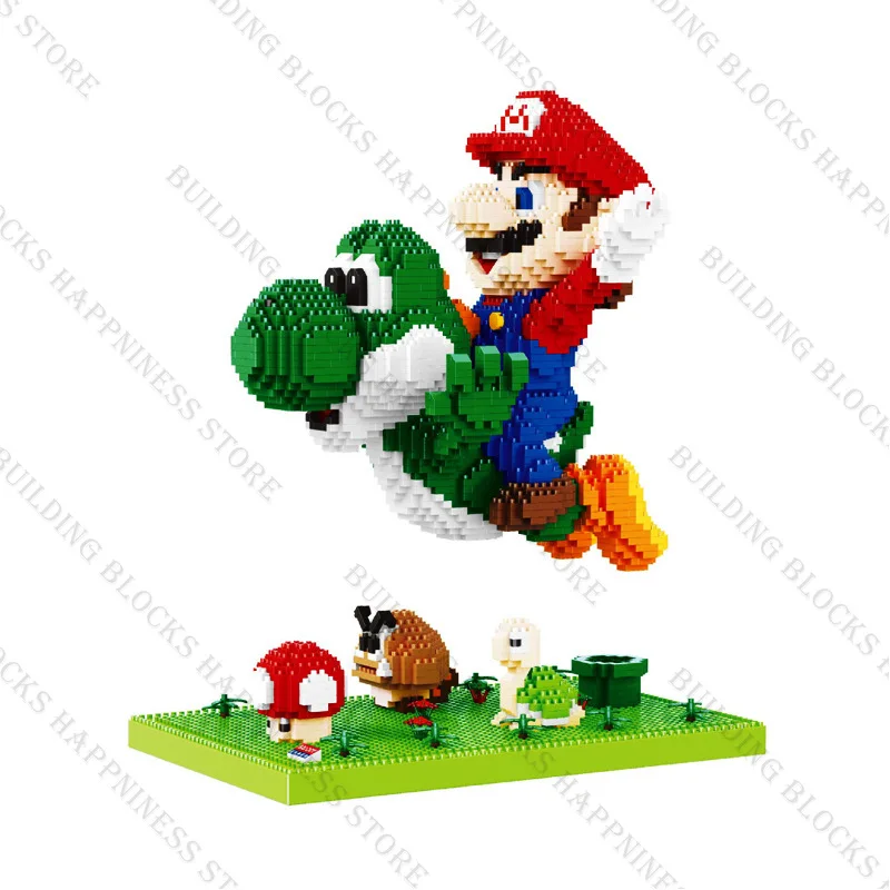 Super Mario Building Blocks Bros with Flying Yoshi Education Diamond Micro Bricks Action Model Figures Toys for Children | Игрушки и