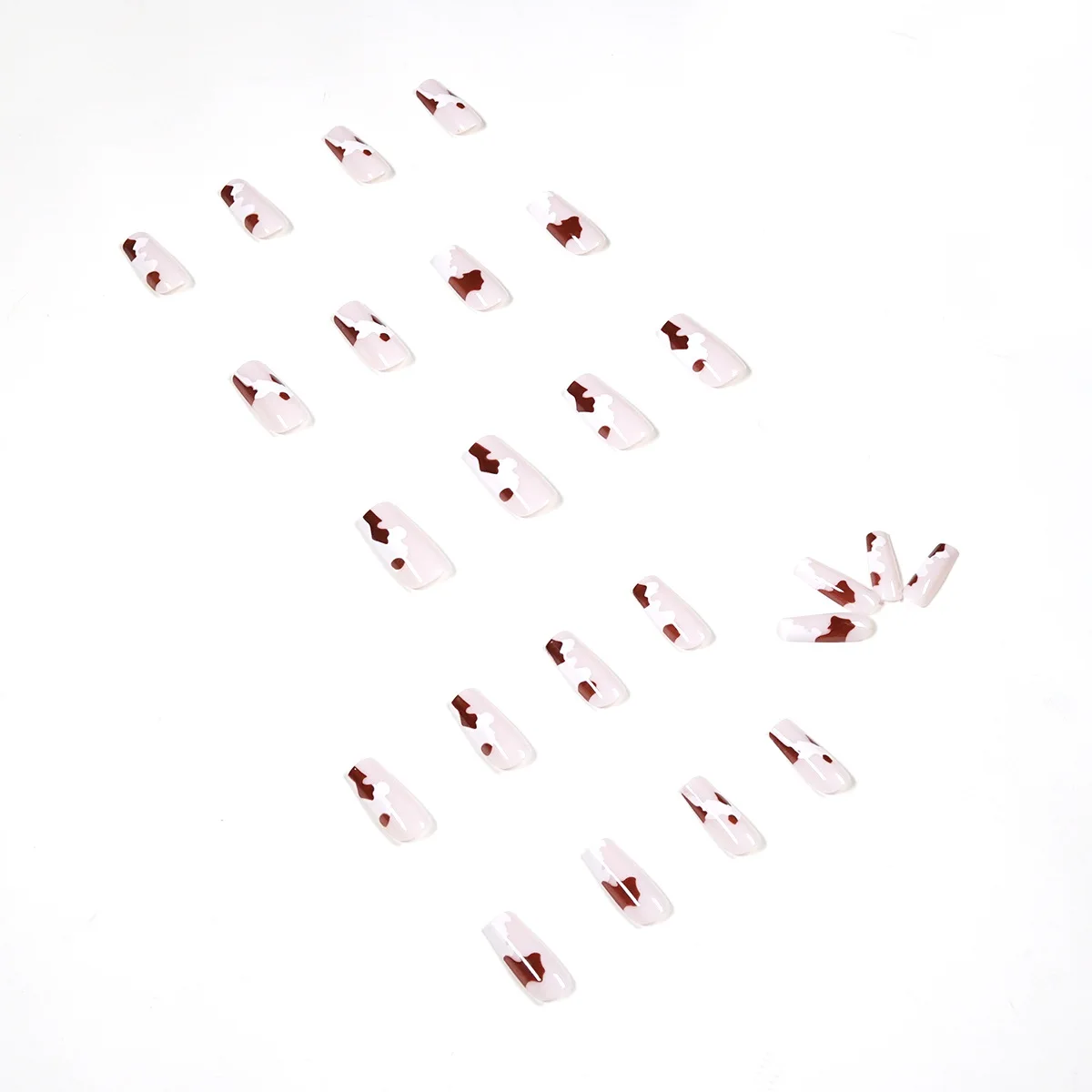 

Hot 24pcs Fake Nail Patch Glue Type Removable Long Paragraph Fashion Manicure Save Time False Nail Patch FRE