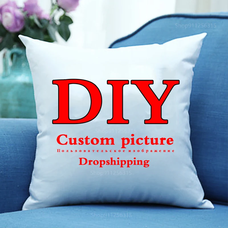 

DIY Custom picture Logo Custom Cushion Covers Printing Cotton Pillow Case Customized Pillow Cover Sofa Living room car PP cotton