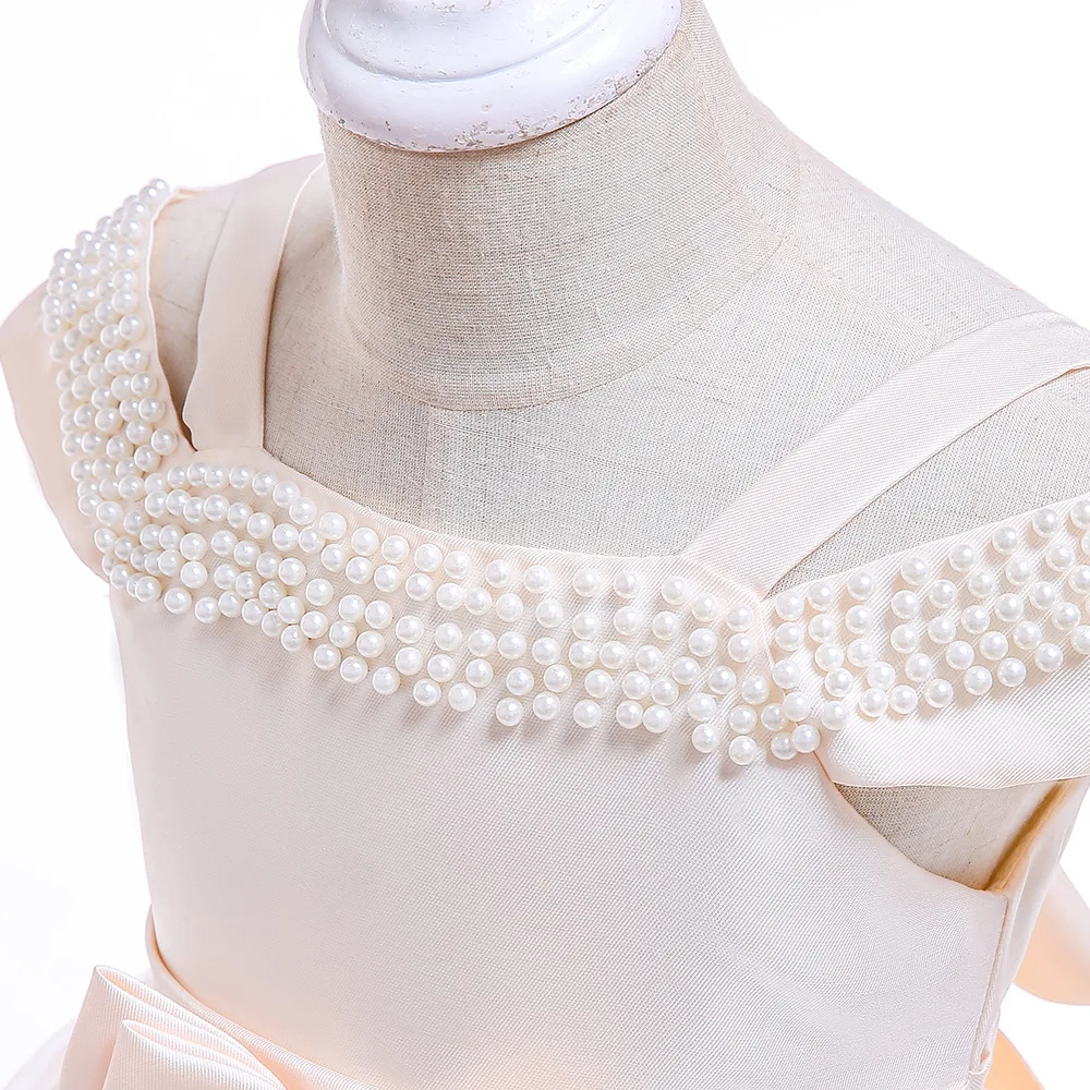 Женское кружевное атласное платье-пачка с открытыми плечами на возраст 6-10 лет |