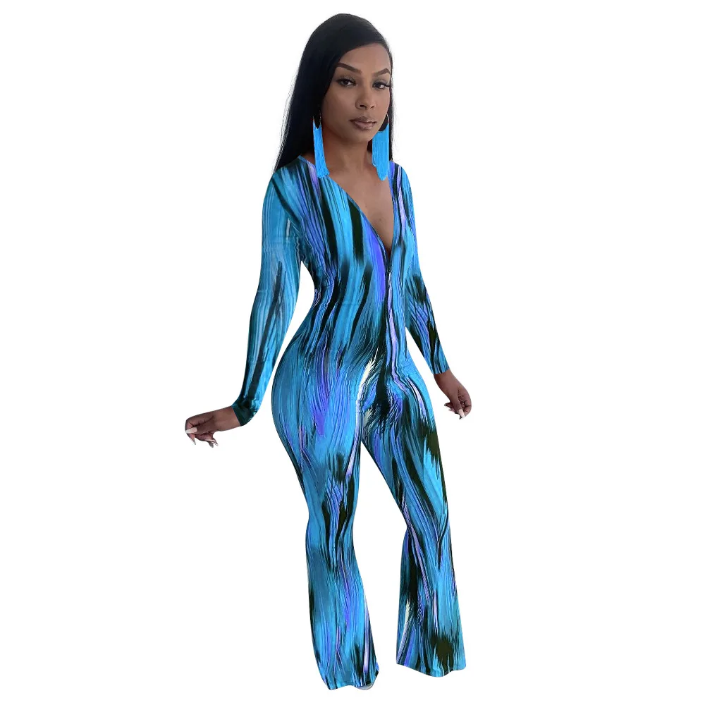 

Женский Осенний комбинезон, новый Шелковый комбинезон с длинными рукавами, Модный повседневный комбинезон с принтом, комбинезон, комбинезо...