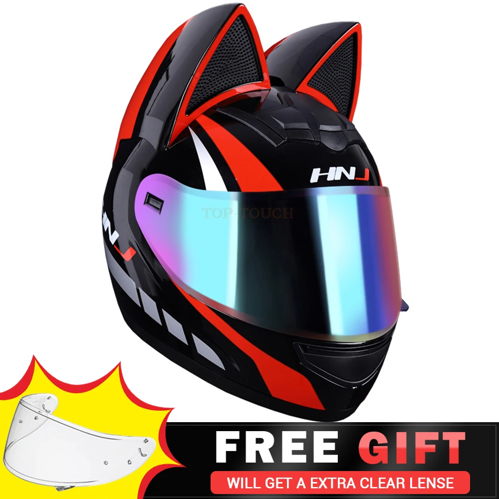 

Красочные Casco Moto с двойными линзами мотоциклетный шлем для мужчин женщин мото Байкер шлем с ушками анфас аксессуары для мотоциклов