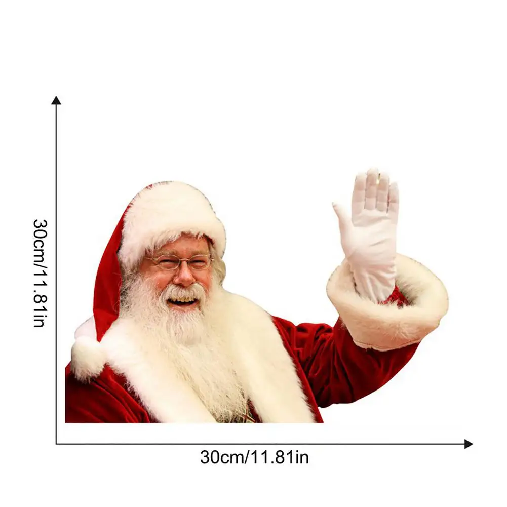 Счастливого Рождества 2 шт. Автомобильная наклейка Санта-Клаус украшение окна
