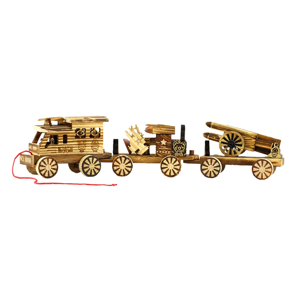 

Wooden Three-Section Carrier Simulation Missile Transporter Model Kids Toys