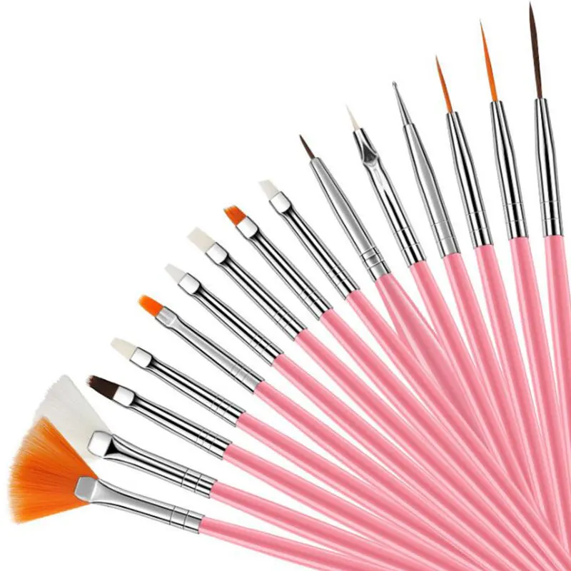 

Кисточки для ногтей 15 шт./компл. для маникюра Набор инструментов для дизайна 3D гель акриловые кисти жидкий порошок резьба Гель Лайнер Ручка ...