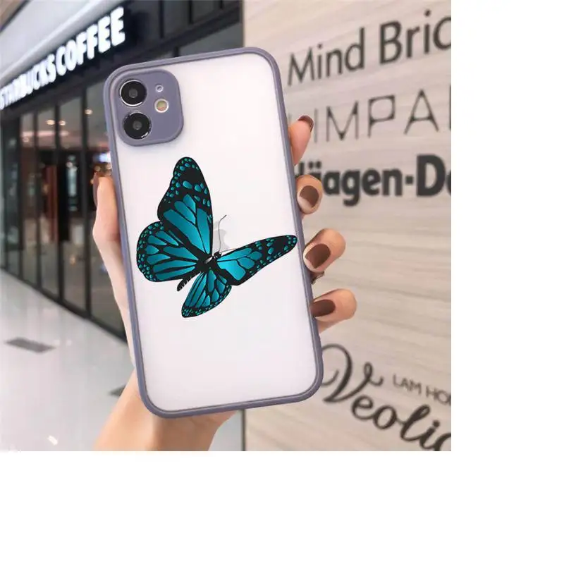 

Cute animal butterfly pattern Phone Cases matte transparent For iphone 7 8 11 12 plus mini x xs xr pro max cover