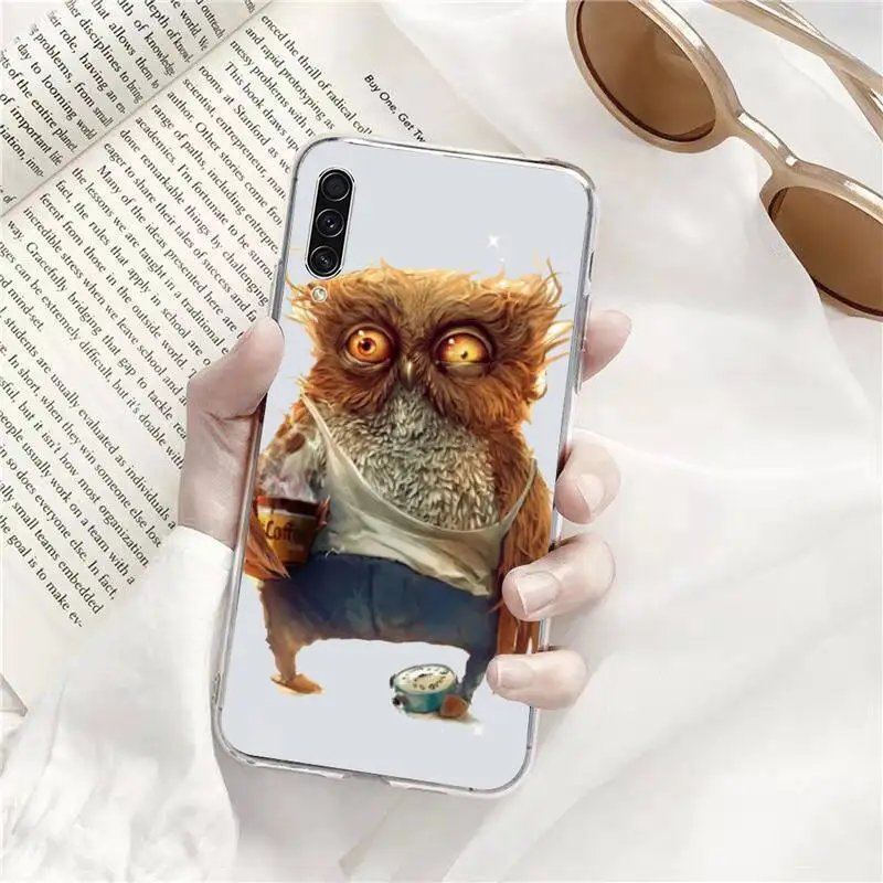 

Animal Cute Cartoon Owl Phone Case Transparent for Samsung s9 s10 s20 Huawei honor P20 P30 P40 xiaomi note mi 8 9 pro lite plus