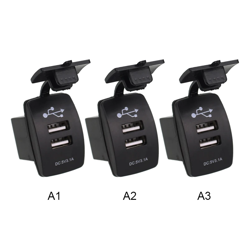3.1A 5V Car Dual USB Socket Charger Boat Shaped Output 12-24V Power Adapter for Motorbike Caravans |
