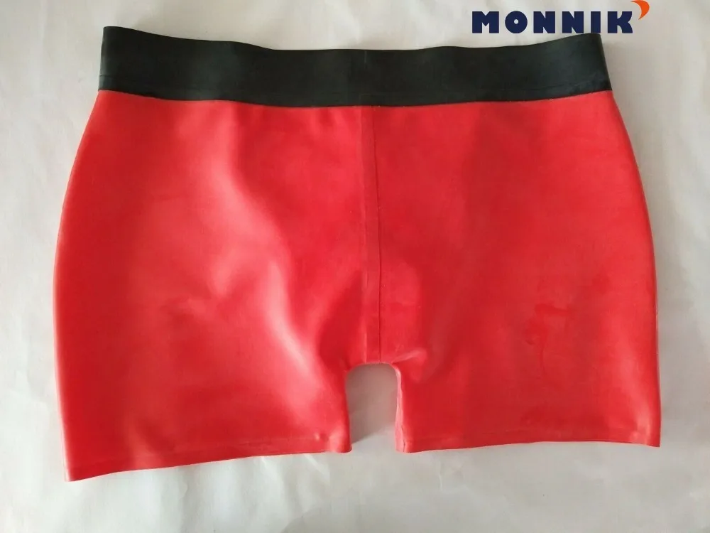 Моньмик латекс 100% резиновое латексное нижнее белье черная талия и красные
