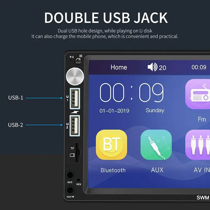 X5 Автомагнитола 2 Din Bluetooth Авторадио " HD сенсорный экран обратное изображение 2din стерео Авто MP5 плеер AUX USB FM камера 7018B