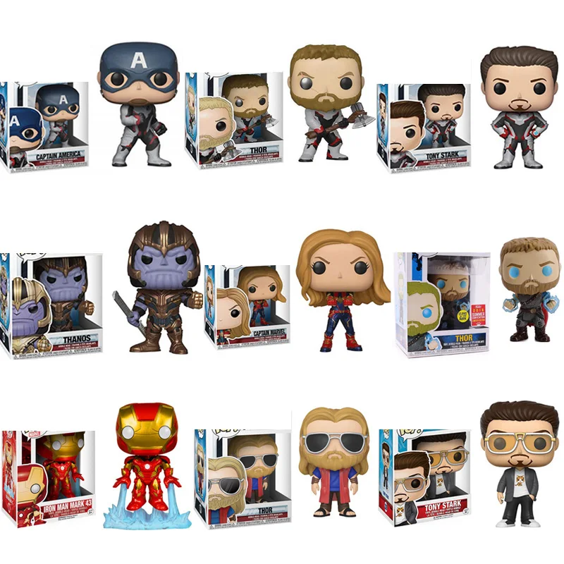 FUNKO Мстители Марвел Тор Тони Старк танос виниловая экшн-фигурка Коллекционная