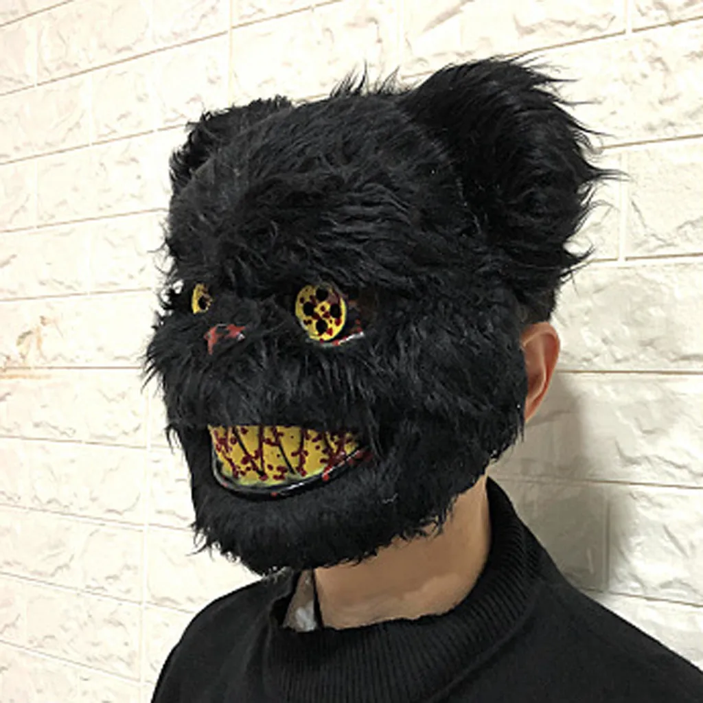 New Bloody Bear Mask Masquerade Scary Plush Halloween Performance Props Festival Party DIY For Cosplaying | Игрушки и хобби