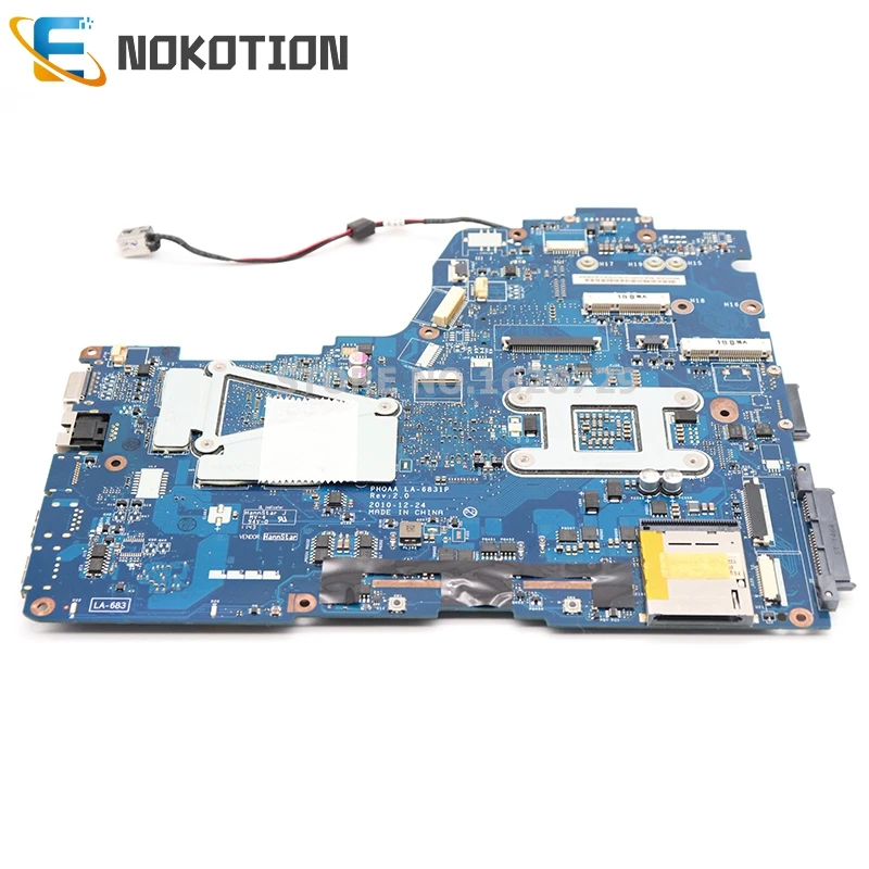 NOKOTION материнская плата для ноутбука TOSHIBA Satellite A665 P750 P755 основная плата K000125710 PHQAA LA-6831P HM65 DDR3 GT540M 1 Гб