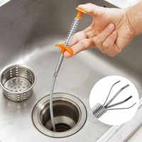 sewer cleaning brush foldable home sink tub toilet dredge pipe metal tools creative bathroom kitchen kitchen accessories