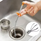 Щетка для чистки канализации складная металлическая трубка для раковины, унитаза, Креативные аксессуары для ванной, кухни