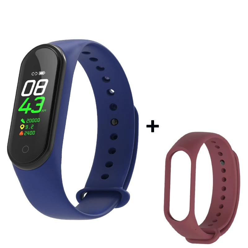 As shown15 Smart Fitness Bracelet M4 Tracker Waterproof Pedometer Blood Pressure Watch Support Multi-Languauge Wristband For Men Women Kids - Цвет: As shown15