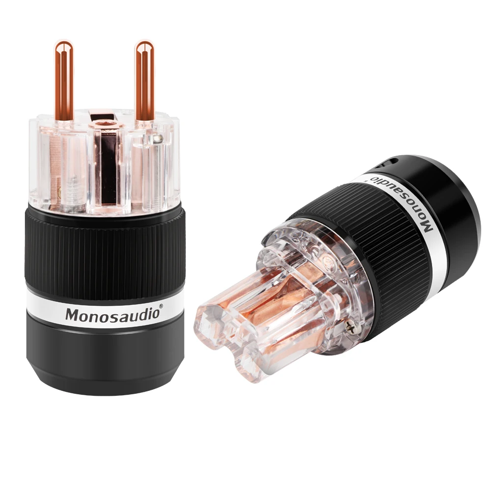 Monosaudio E101/F101 прозрачный 99.998% Чистая медь Евро Schuko Hifi аудио кабель питания разъем IEC