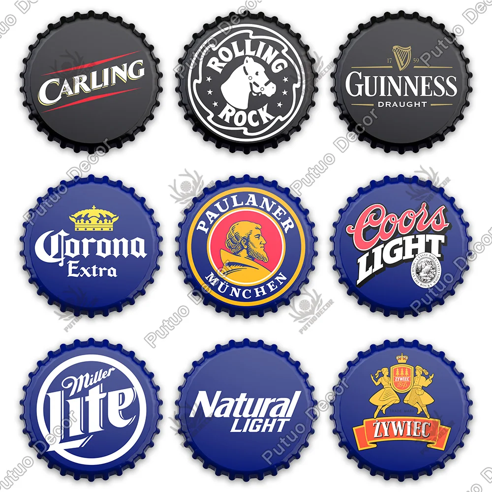 Putuo Decor Metal Tin Sign Beer Bottle Cap Plaque Vintage Home Pub Bar Man Cave Club Wall Decoration | Дом и сад