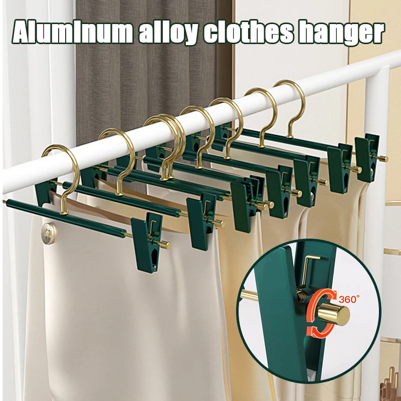 

Aluminium Alloy Trouser Hanger with Clip Multifunction Portable not Easy Rust & Fade Anti Slip Hanger for Towels Dress MJJ88