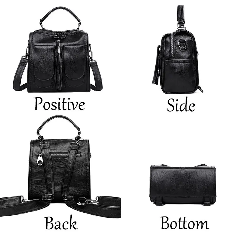 

2021 New Women Backpack Multifunctional Ladies Shoulder Bags School Bags for Girls High Quality Pu Leather Backpacks Women Sac