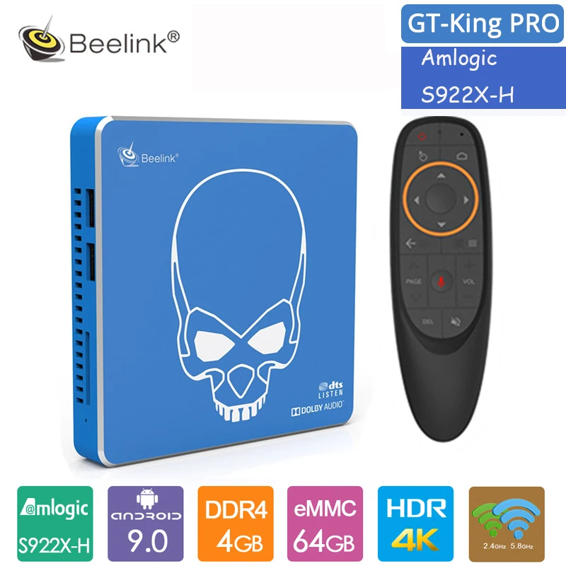 Звуковая ТВ приставка Beelink GT King Pro Hi Fi без потерь с Dolby Audio Dts Listen Amlogic S922X H Android 9 0 4 Гб