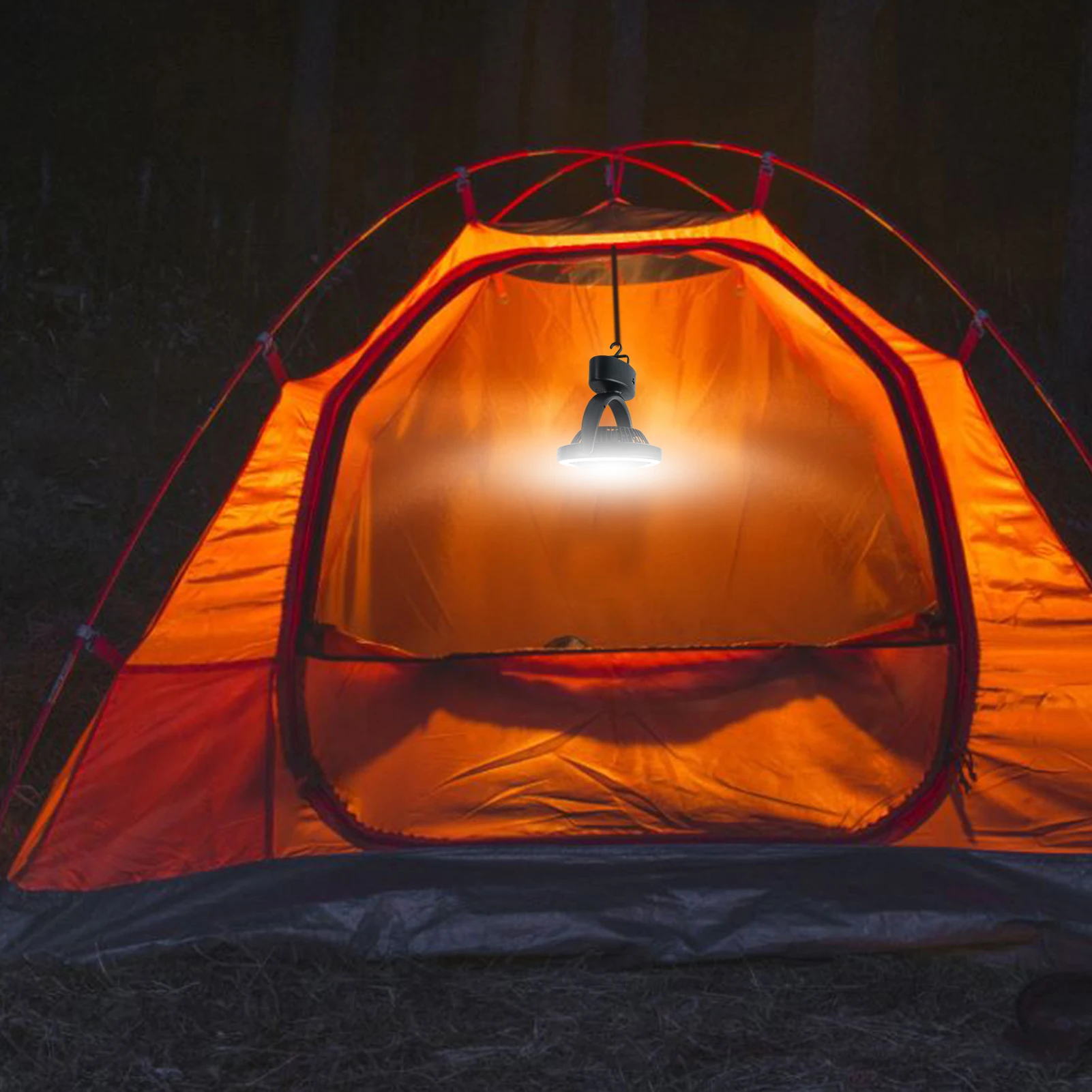 

Outdoor Portable Mini Camping Lighting Fan Portable Rechargeable Fan Light 3-speed Mode Rotatable With Rechargeable Battery