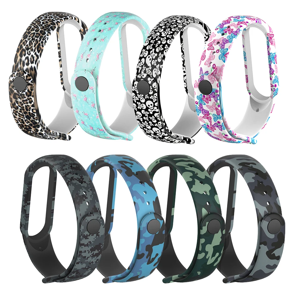 

Art fashion 15 Type Colored Painting Silicone Strap For Xiaomi Mi Band 5 Wriststrap Bracelet M5 Strap Bracelet For Mi Band5