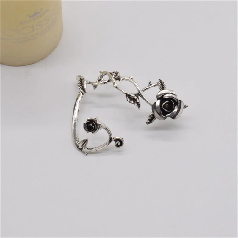 

Dark wind gothic wind around the ear rose flower ladies earrings exaggerated earrings earrings wholesale