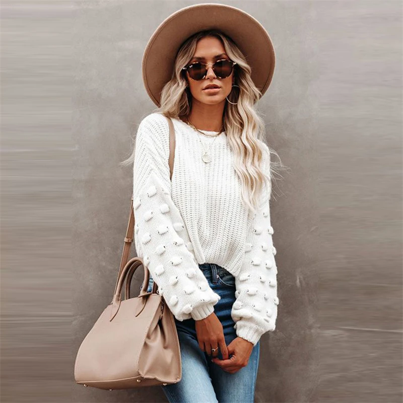 

Christmas Sweater Zipper Sweaters Jumpers V-neck Women's Clothing Winter 2021 Solid Color Convex Loose Long Sleeve Pullover Top