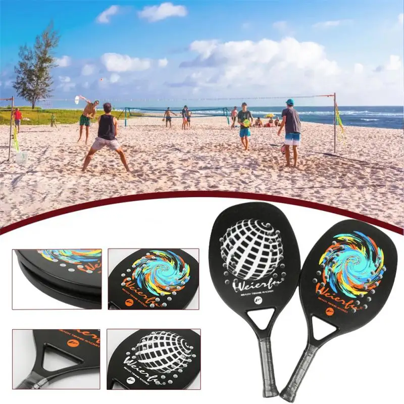 

[Villefort] High-quality beach racket full carbon 100% carbon fiber, elastic material EVA 100% carbon fiber racket