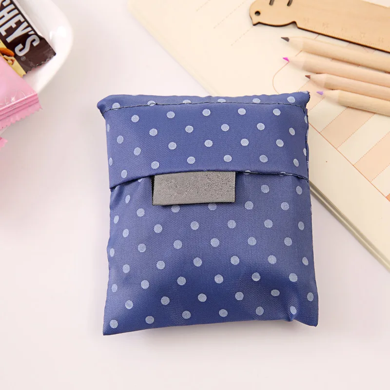 Dark blue dots Сумка для покупок горячая Распродажа Модная Складная зеленая многоразовая сумка-тоут складная сумка удобная вместительная сумка для хранения - Цвет: Dark blue dots