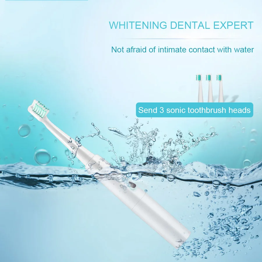 LAIKOU Electric Toothbrush Teeth Brush Dental Brush Sonic Wave Chip Toothbrush Head Replaceable Teeth Whitening Healthy battery