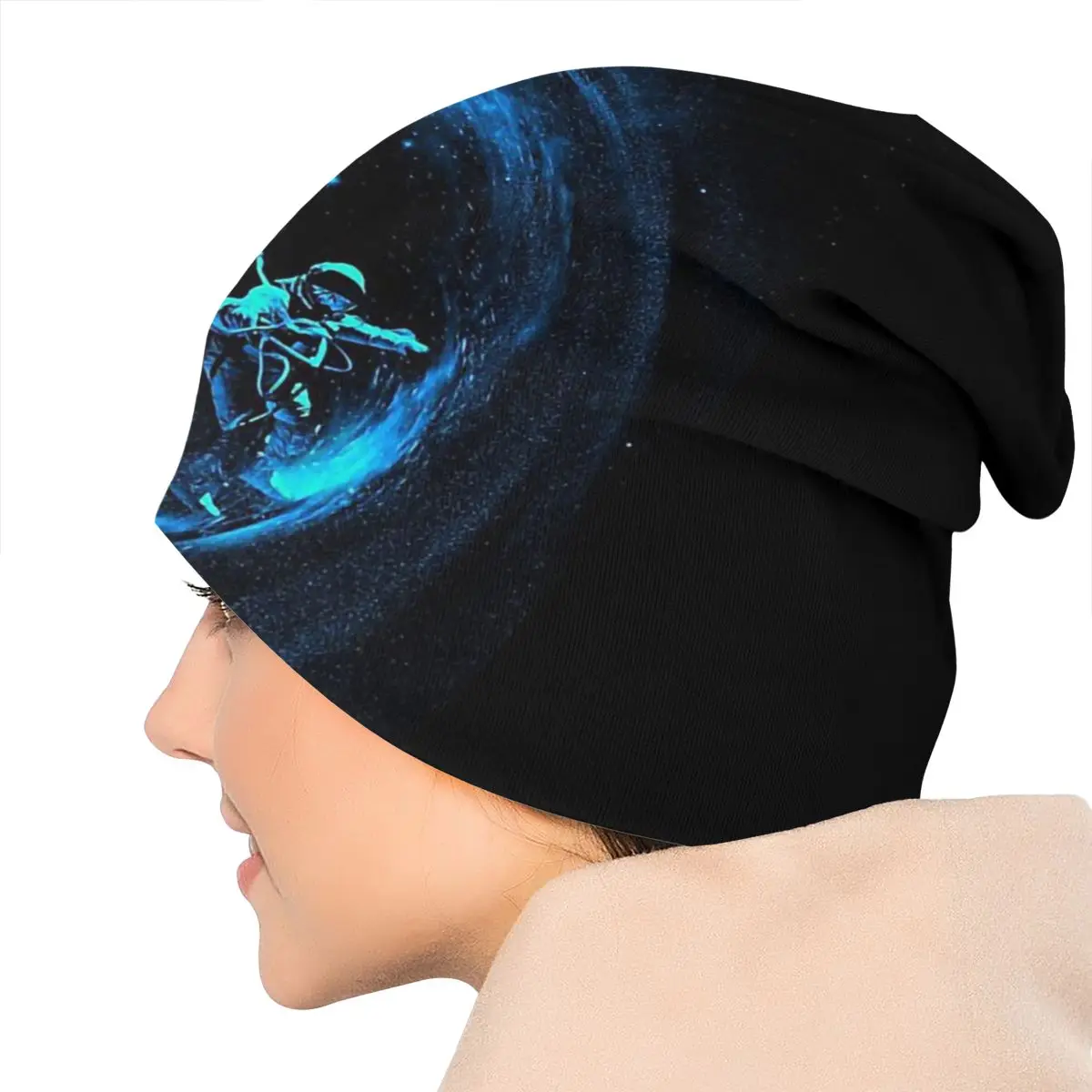 

Space Surfing Astronaut and Universe Unisex Bonnet Winter Warm Outdoor Hats Double Layer Thin Hat Breathable Caps
