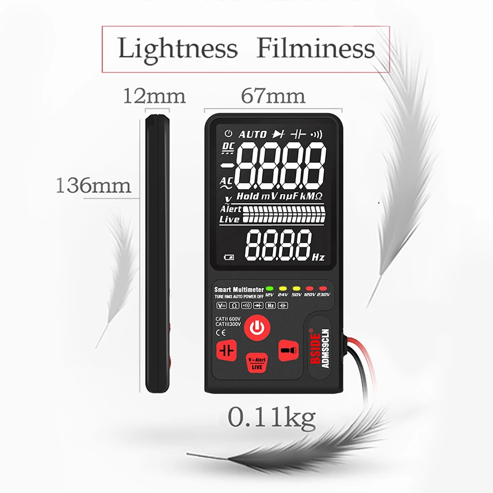 Цифровой мультиметр BSIDE Аналоговый тестер EBTN Вольтметр постоянного и