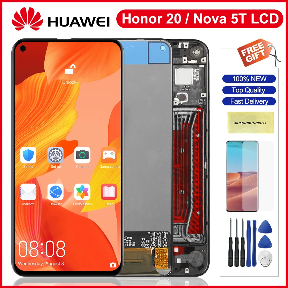 6 26 ''Оригинальный ЖК дисплей для Huawei Nova 5T Nova5T сенсорный экран дигитайзер в