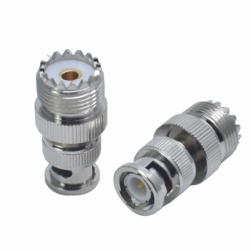 

2pcs RF Coaxial Coax Adapter Adapter BNC Male to UHF Female SO-239 SO239 SL16 BNC-J/UHF-K Connector