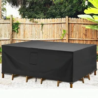 black 420d outdoor waterproof patio furniture cover heavy extra large garden rain snow windproof anti uv sofa table chair cover