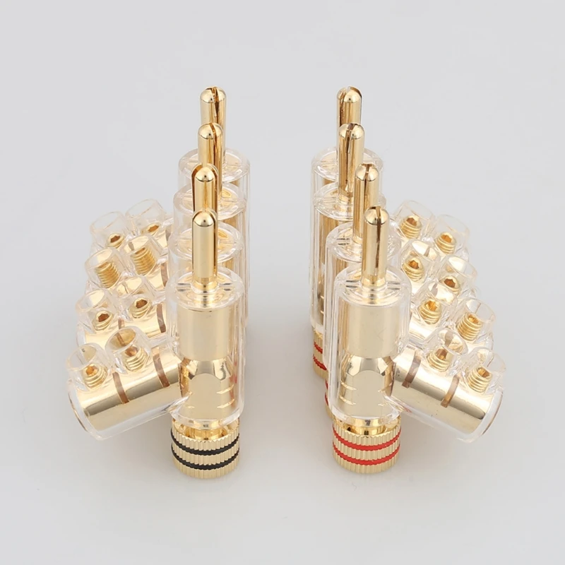 

Banana Plugs 4mm Audio Cable Connectors Gold Plated Speaker Plugs Weld-Free Audio Amplifier Terminal Speaker Audio/Video