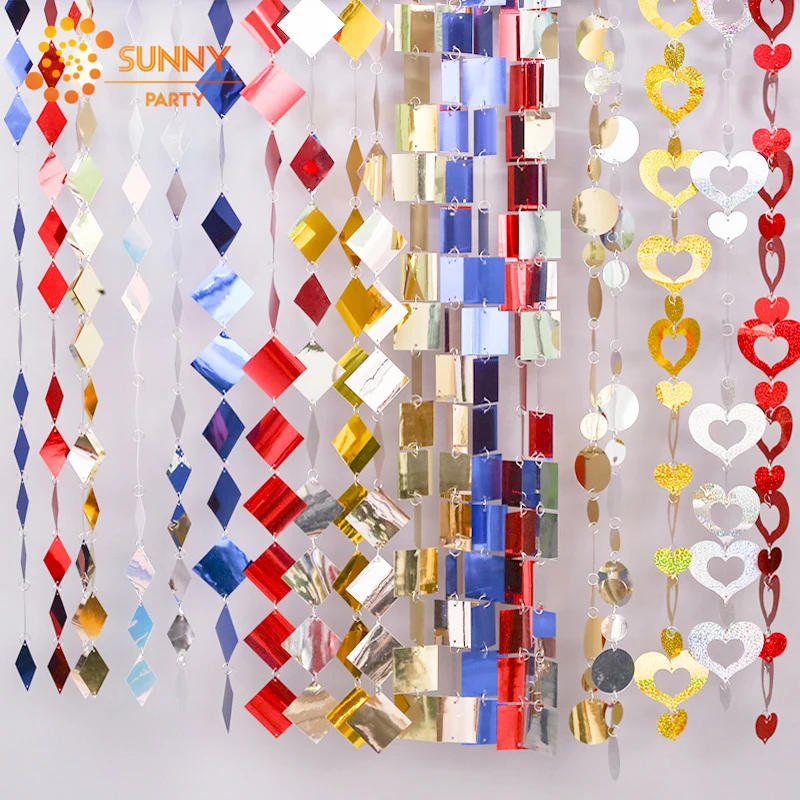 Гирлянда с лазерным блеском кольцом и сердечком для правильной геометрической